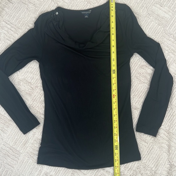 Banana Republic black long sleeve top cowl neck with button detail Size Small - Picture 15 of 16